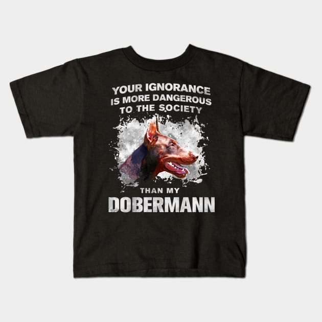 Doberman Pinscher - Dobermann Kids T-Shirt by Nartissima